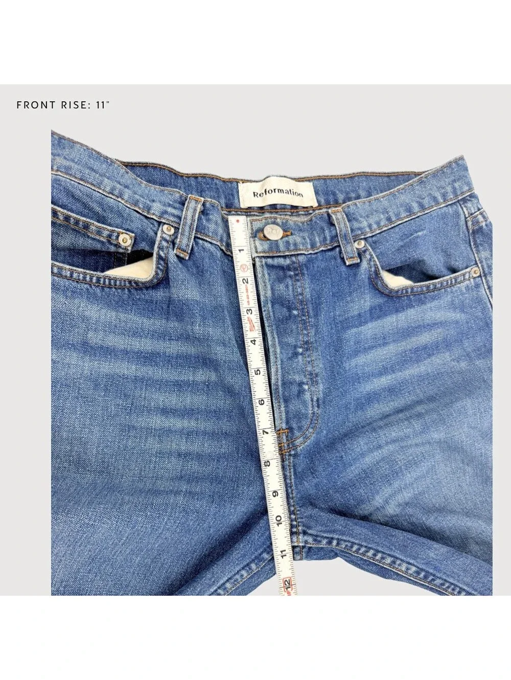 Reformation Mid Crop Flare Jeans Baltic Wash Size 30